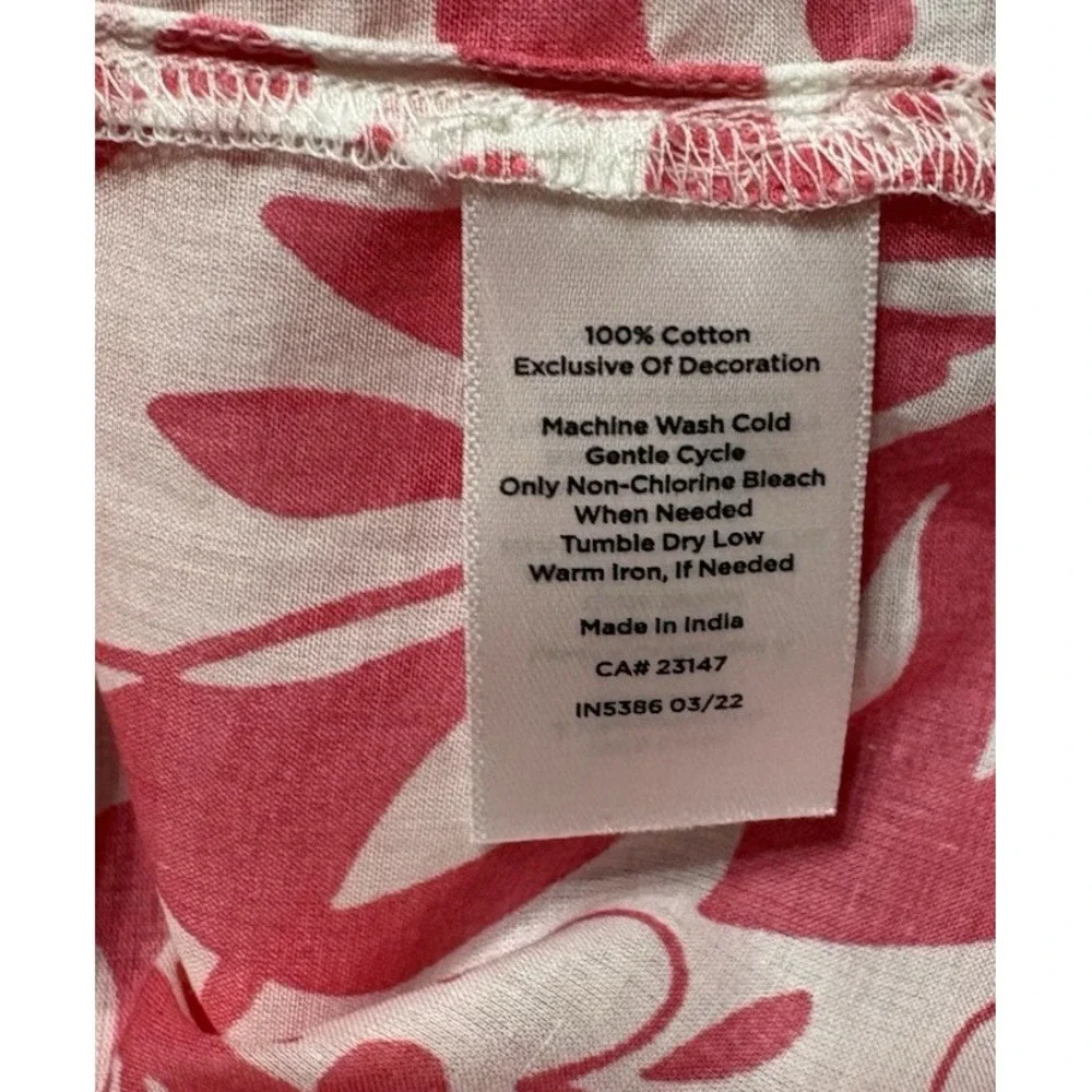 NWT Talbots Pink White Embroidered Cover Up Top Vacation Tropical Sheer Large - Picture 8 of 9